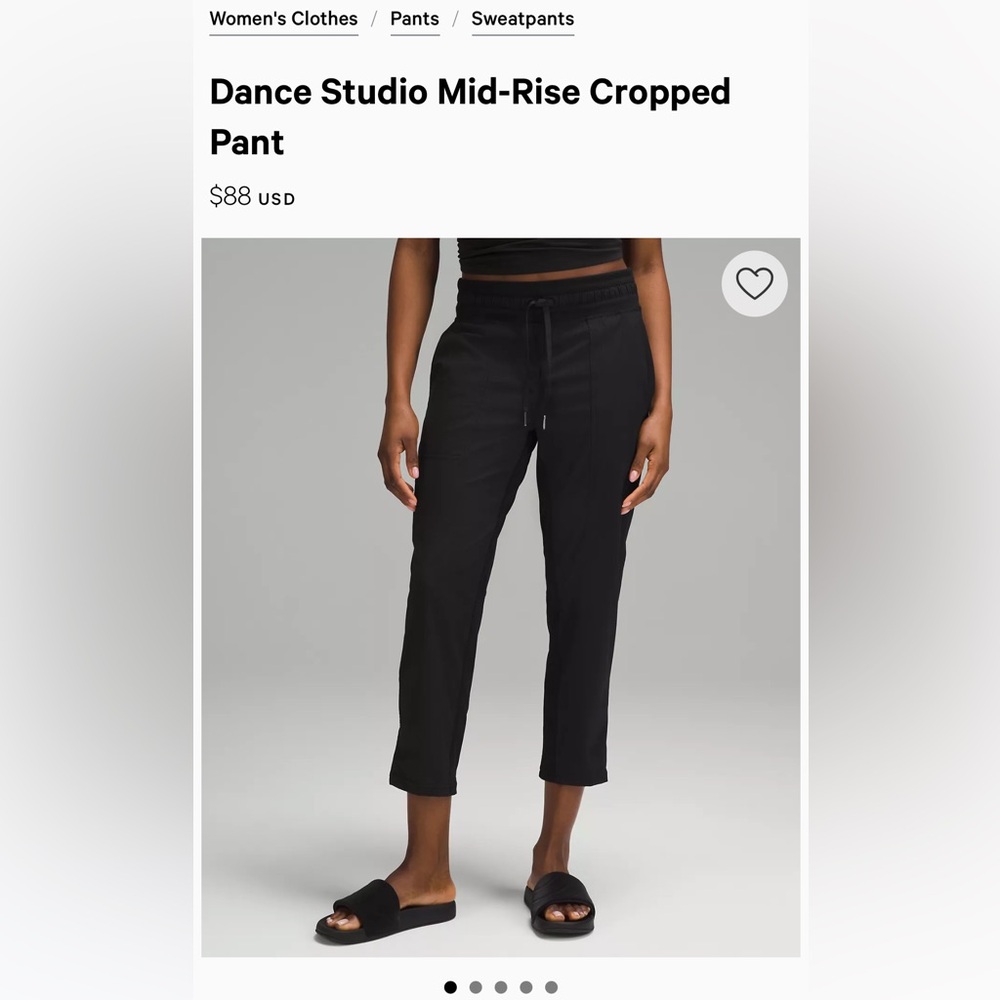 NWT Lulu Lemon Dance Studio mid-rise Cropped Pants